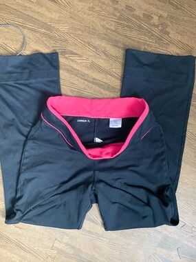 Danskin Black Leggings with Pink Waistband Accent